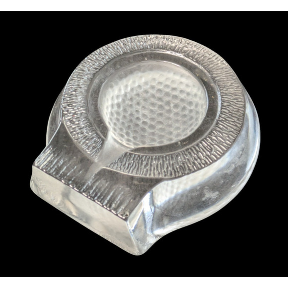 Nybro of Sweden Crystal Golf Ball on Tee Paperweight Desk Accessory Frosted - Picture 7 of 7